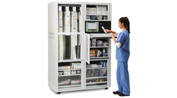 XT Medical Supply Dispensing Cabinet and a nurse